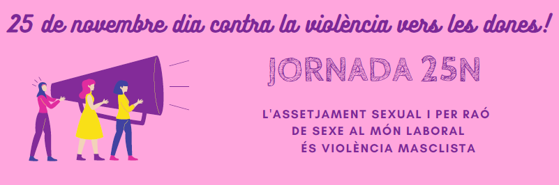 Cartell de l'acte 'L'Assetjament sexual per raó de sexe al món laboral és violència masclista'