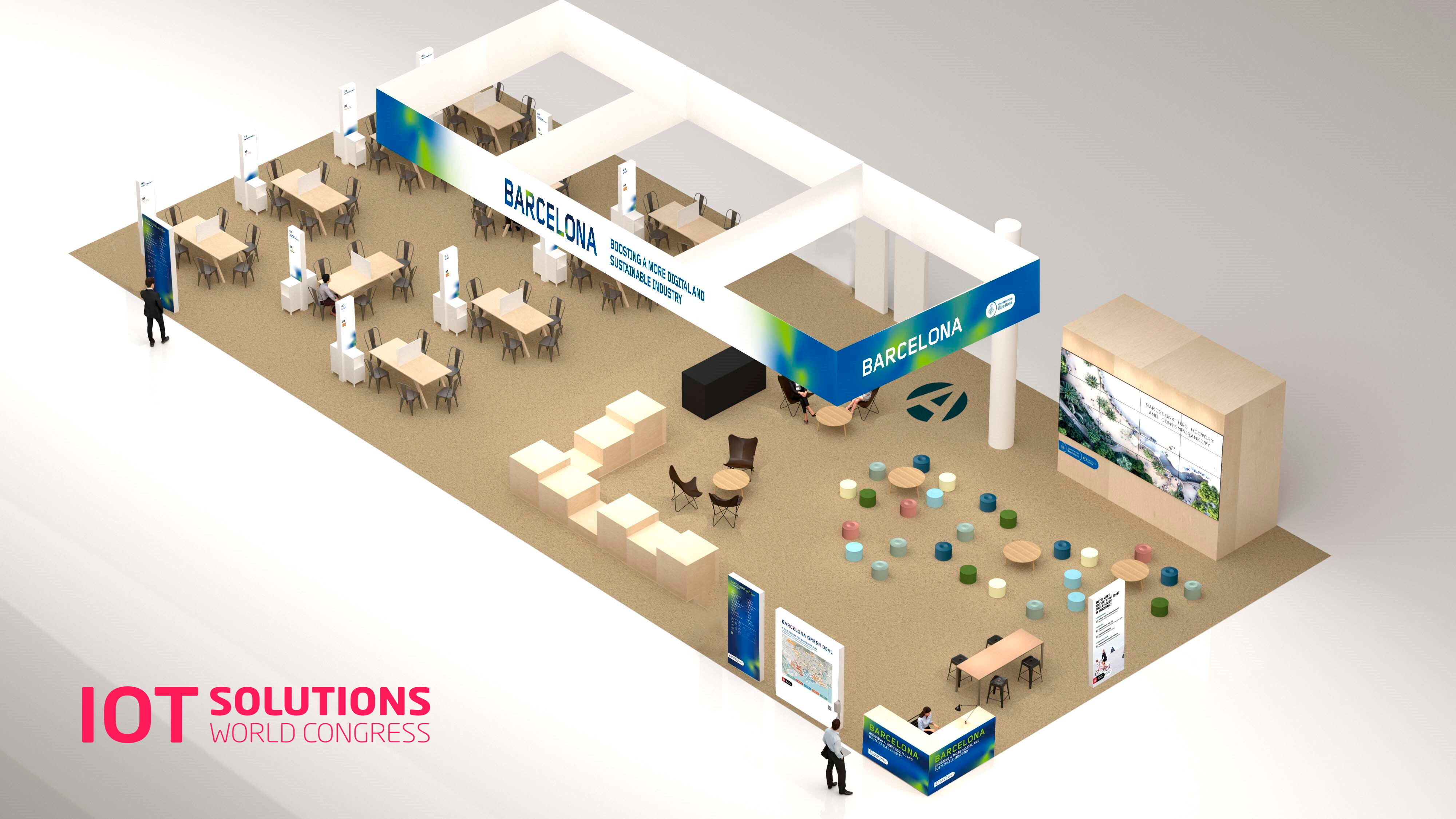 A sample of the stand where Barcelona Activa will participate in the IoT fair
