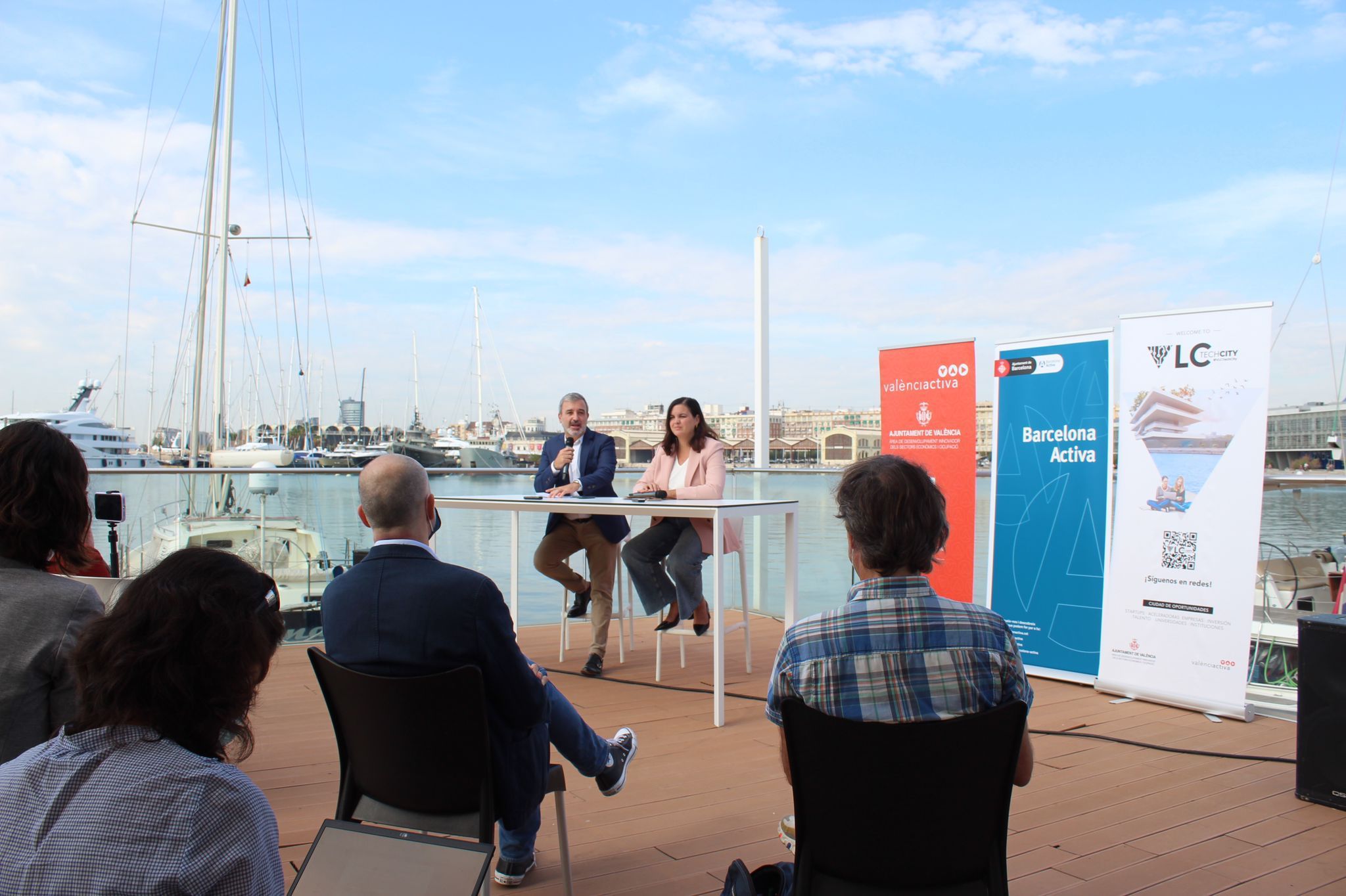 Acte de presentació de l'acord entre Barcelona Activa i València Activa