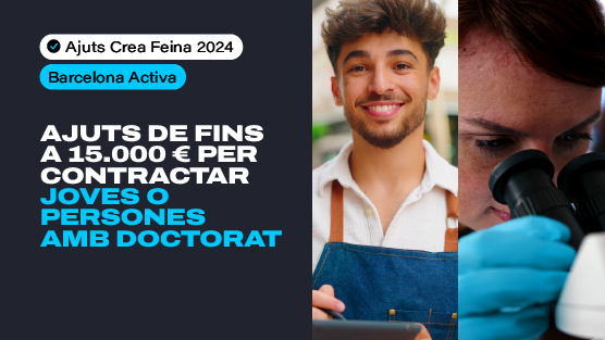 Barcelona Activa posa en marxa la convocatòria de Crea Feina 2024 per fomentar la contractació de joves i professionals amb titulació de doctorat.