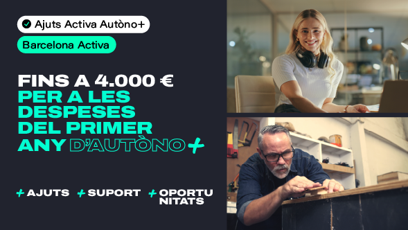 Activa Autòno+ offers financial aid of up to 4,000 euros to ease the expenses of self-employed people during the first year of activity.