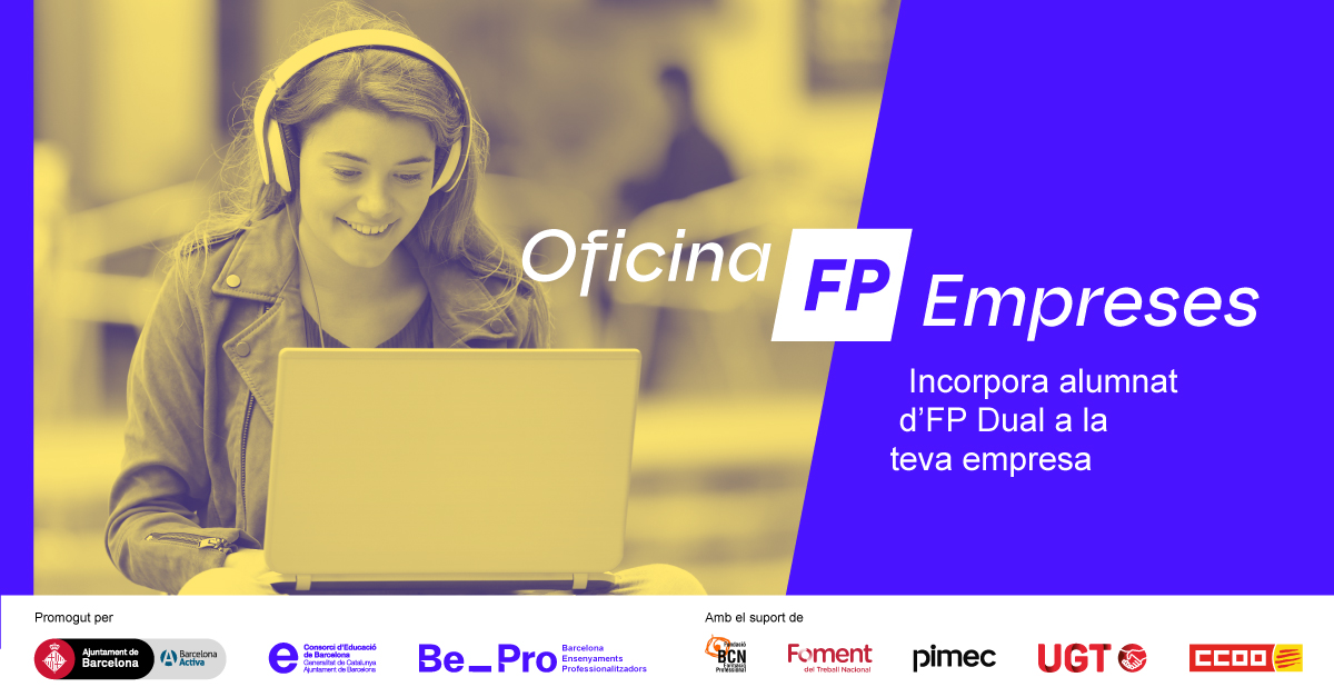 Un nou servei de Barcelona Activa en col·laboració amb el Consorci d’Educació de Barcelona per connectar empreses i alumnat d’FP Dual